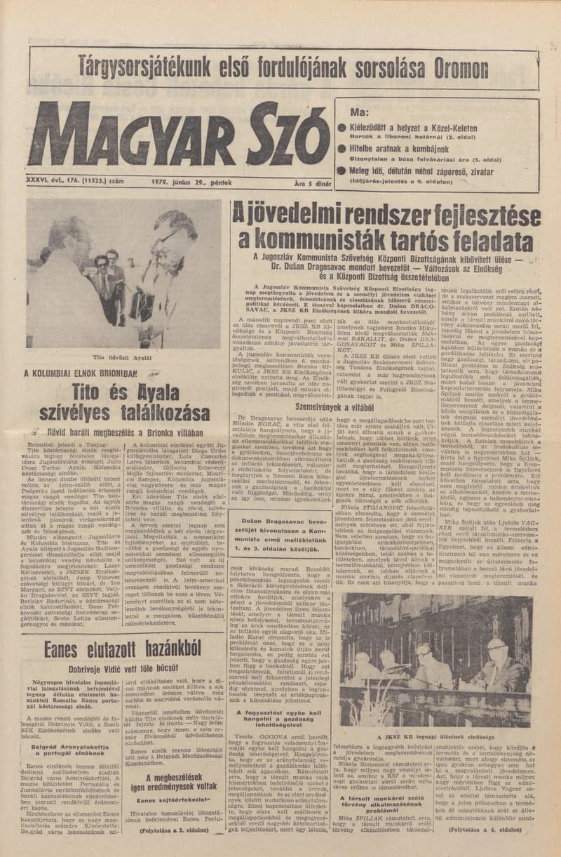 Magyar Szó, 36. évf. 1979. június 29. 176. sz. 1–20. oldal