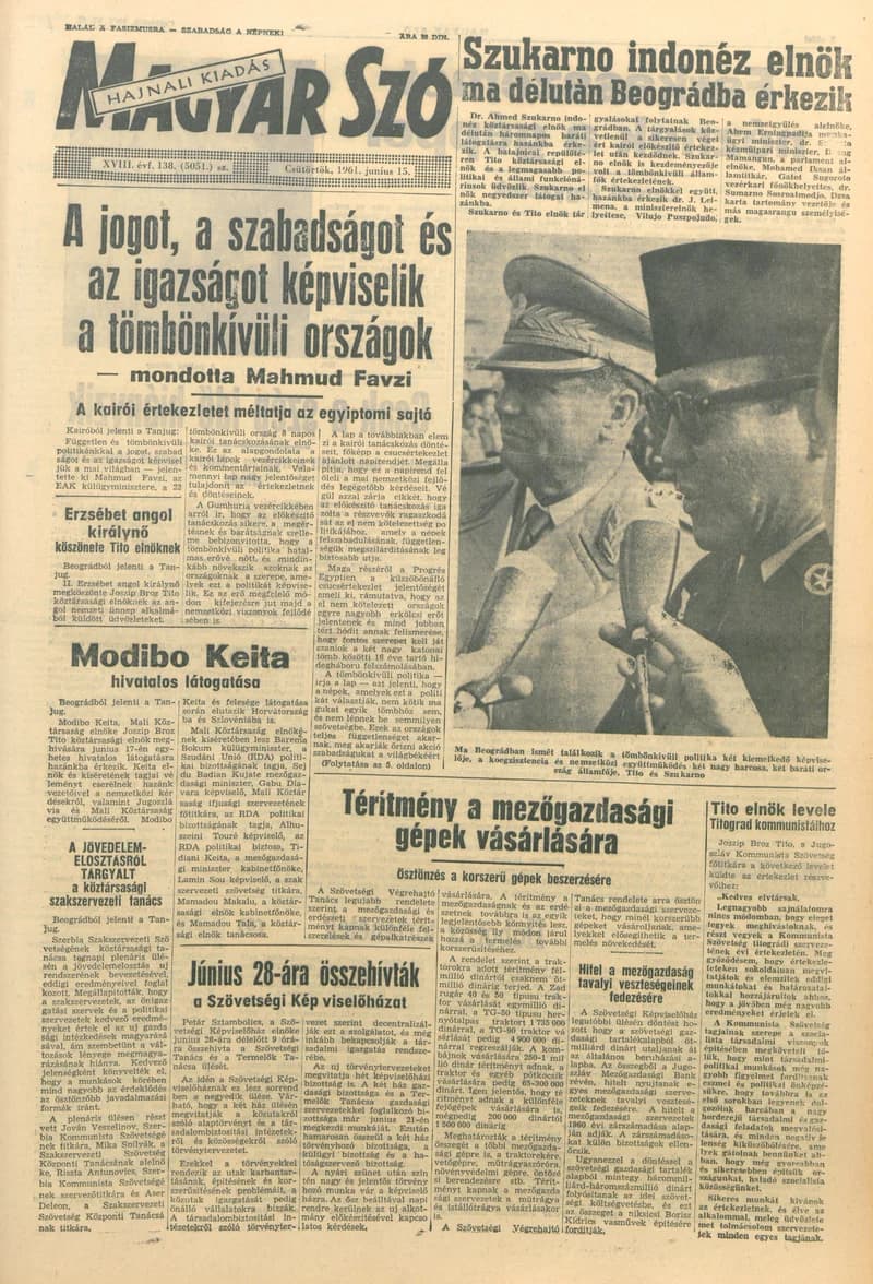 Magyar Szó, 18. évf. 1961. június 15. 138. sz. 1–14. oldal