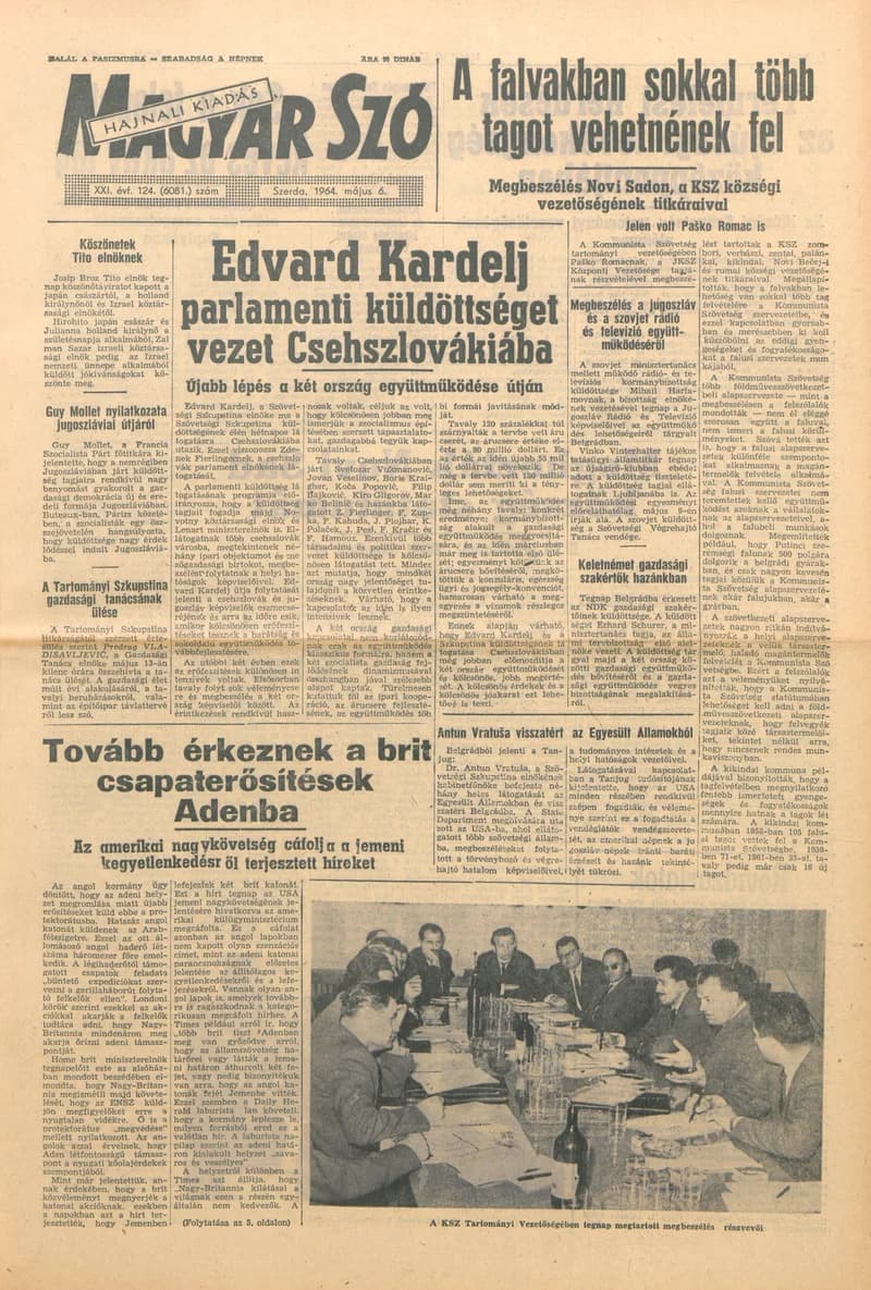 Magyar Szó, 21. évf. 1964. május 6. 124. sz.