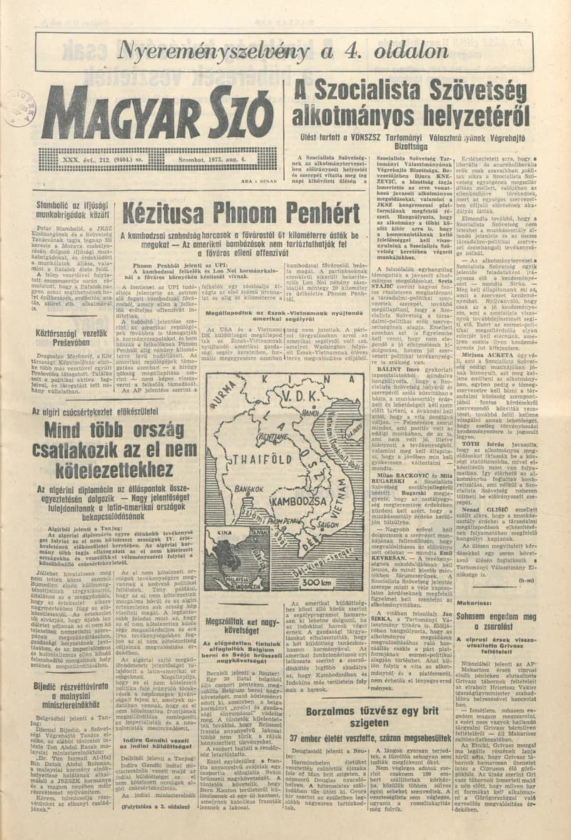 Magyar Szó, 30. évf. 1973. augusztus 4. 212. sz. 1–16. oldal