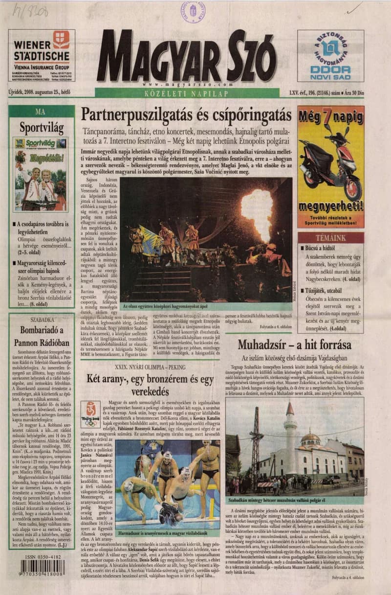 Magyar Szó, 65. évf. 2008. augusztus 25. 196. sz. 1–16. oldal