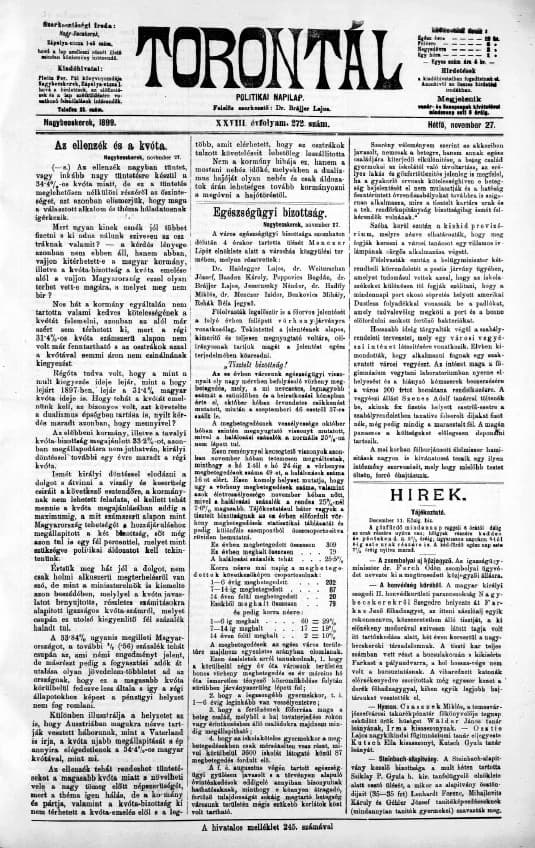 Torontál, 28. évf. 1899. november 27. 272. sz.