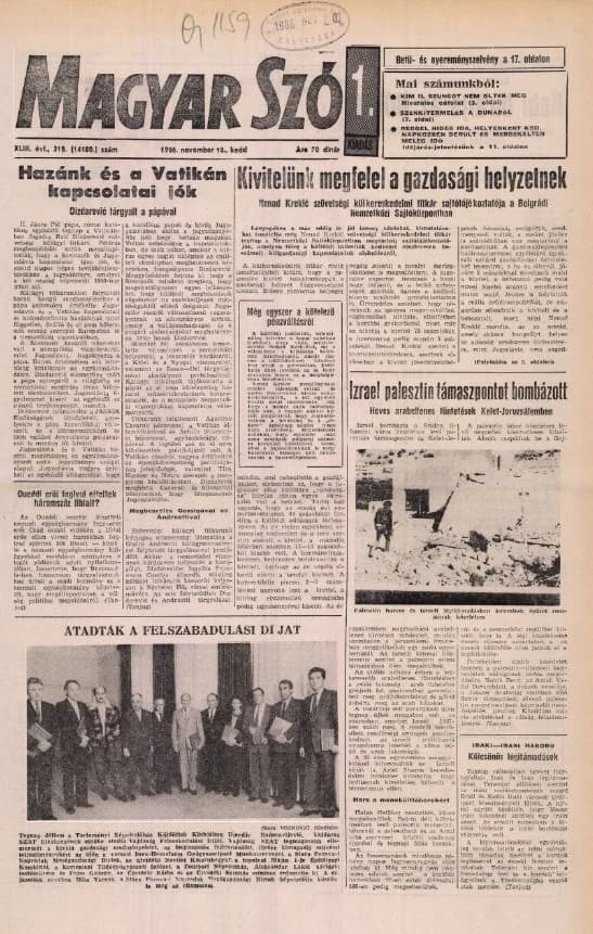 Magyar Szó, 43. évf. 1986. november 18. 318. sz. 1–20. oldal
