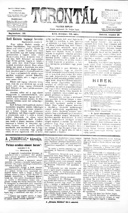 Torontál, 30. évf. 1901. november 28. 273. sz.