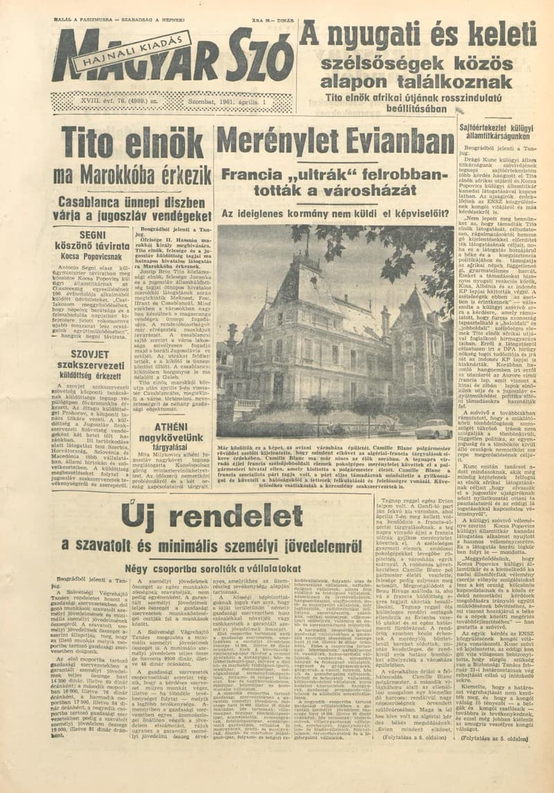 Magyar Szó, 18. évf. 1961. április 1. 76. sz. 1–12. oldal