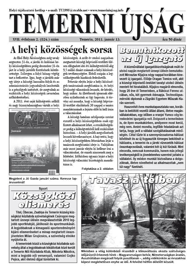 Temerini Újság, 17. évf. 2011. január 13. 2. sz.