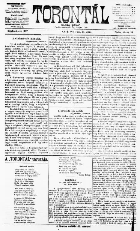 Torontál, 26. évf. 1897. február 26. 46. sz.