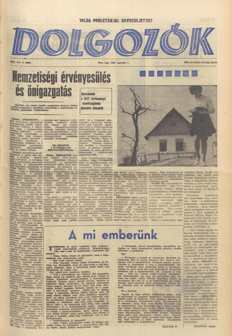 Dolgozók, 22. évf. 1968. március 9. 9. sz.