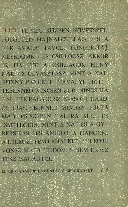 Híd, 27. évf. 1963. július – augusztus. 7–8. sz. 709–848. oldal