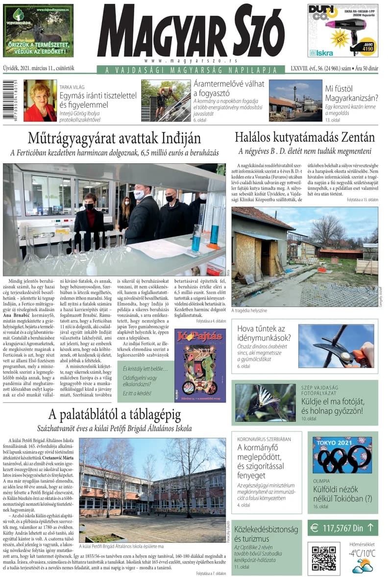 Magyar Szó, 78. évf. 2021. március 11. 56. sz. 1–20. oldal