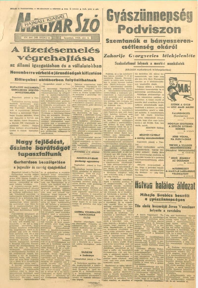 Magyar Szó, 15. évf. 1958. október 4. 248. sz. 1–16. oldal