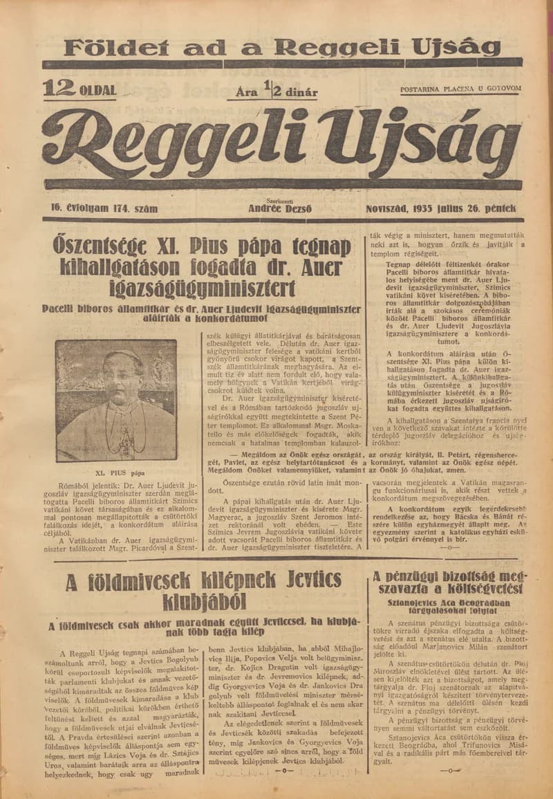 Reggeli Újság, 16. évf. 1935. július 26. 174. sz.