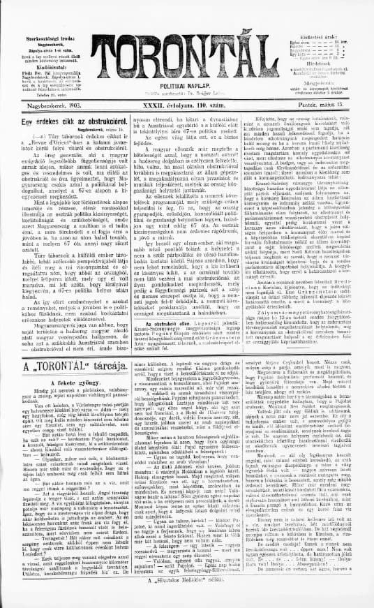 Torontál, 32. évf. 1903. május 15. 110. sz.