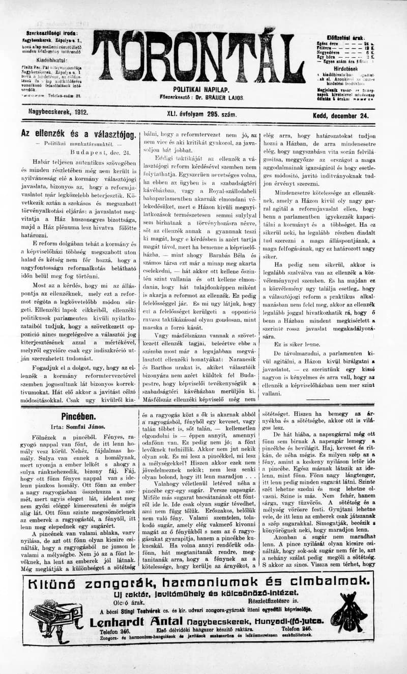 Torontál, 41. évf. 1912. december 24. 295. sz.