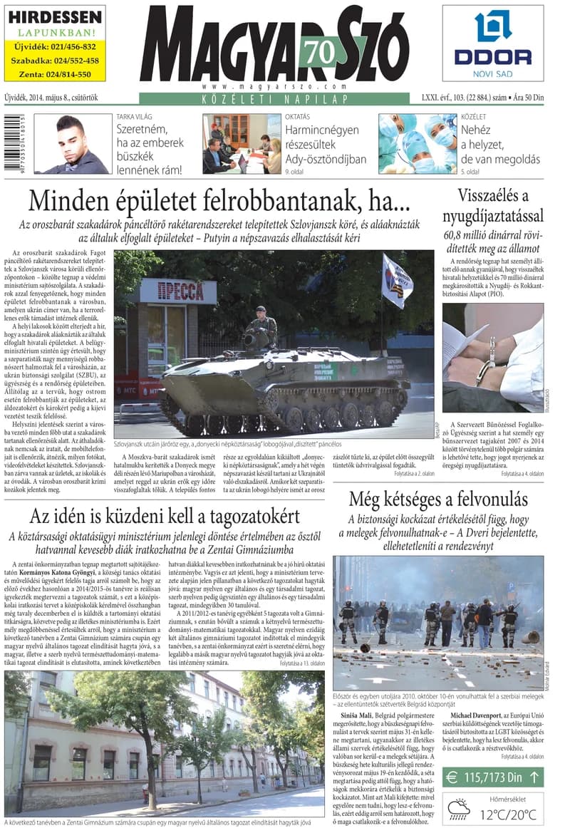 Magyar Szó, 71. évf. 2014. május 8. 103. sz. 1–20. oldal