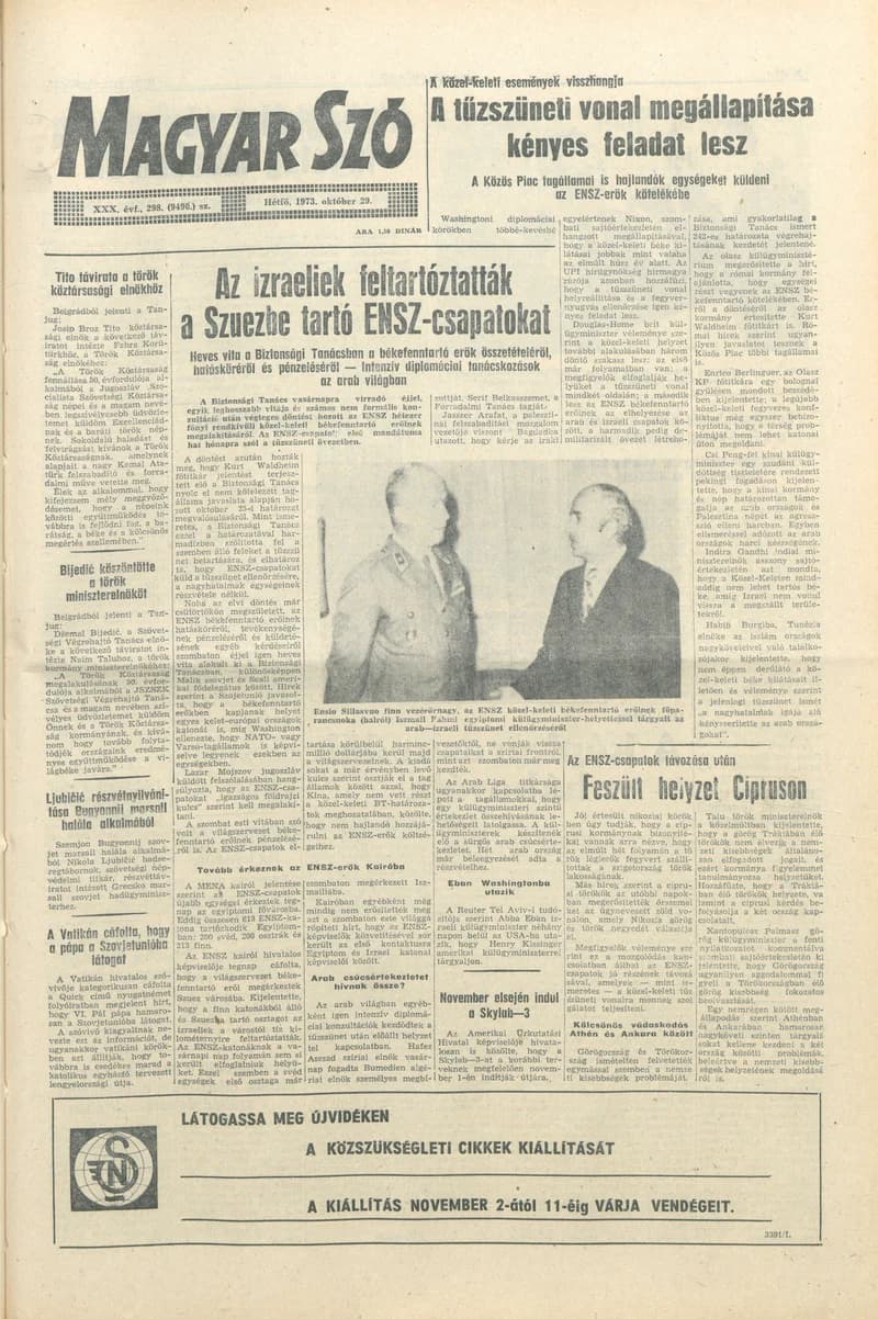 Magyar Szó, 30. évf. 1973. október 29. 298. sz.