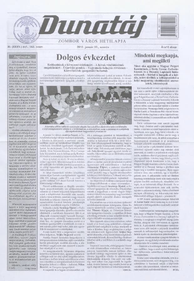 Dunatáj, 12. évf. 2010. január 20. 563. sz.