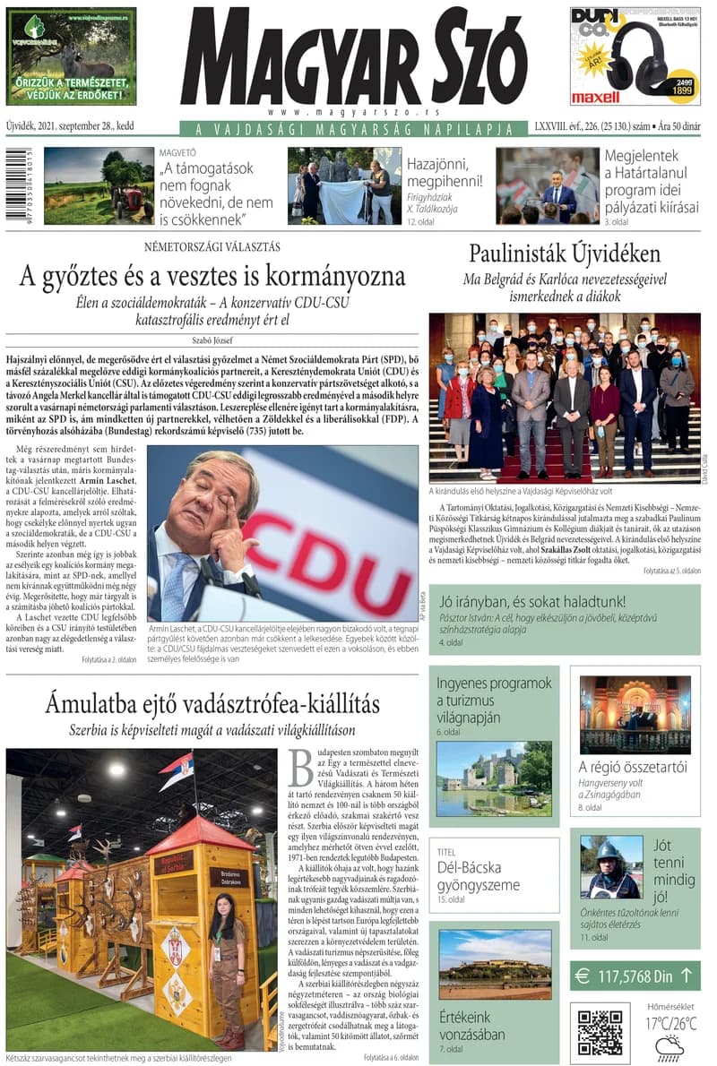 Magyar Szó, 78. évf. 2021. szeptember 28. 226. sz. 1–20. oldal