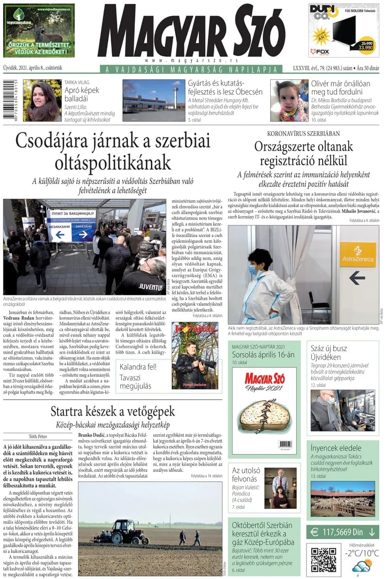 Magyar Szó, 78. évf. 2021. április 8. 79. sz. 1–20. oldal