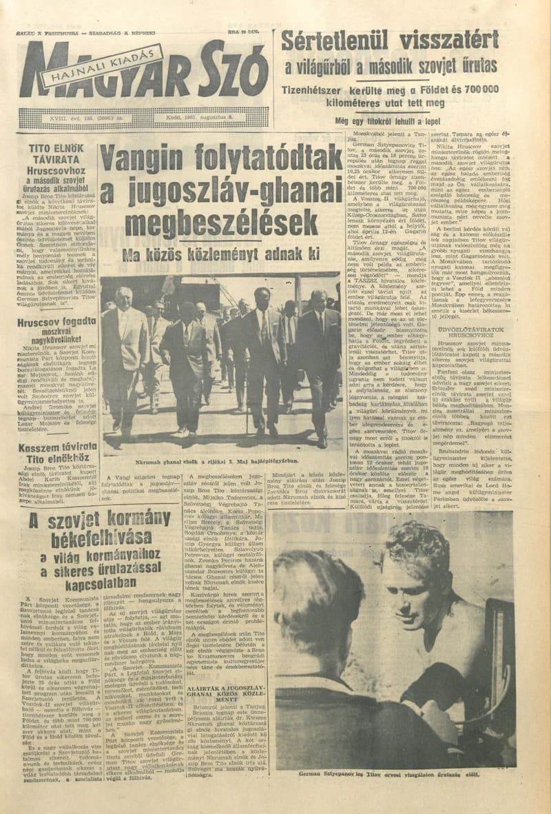 Magyar Szó, 18. évf. 1961. augusztus 8. 183. sz. 1–12. oldal