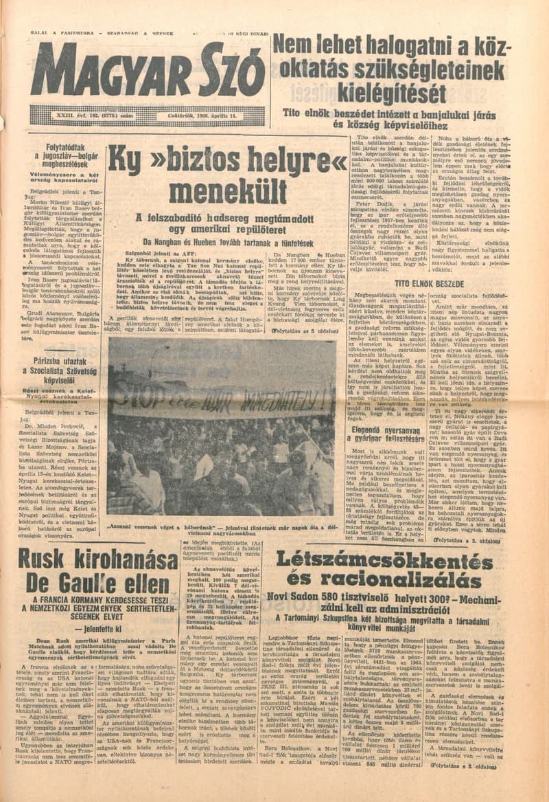 Magyar Szó, 23. évf. 1966. április 14. 102. sz.