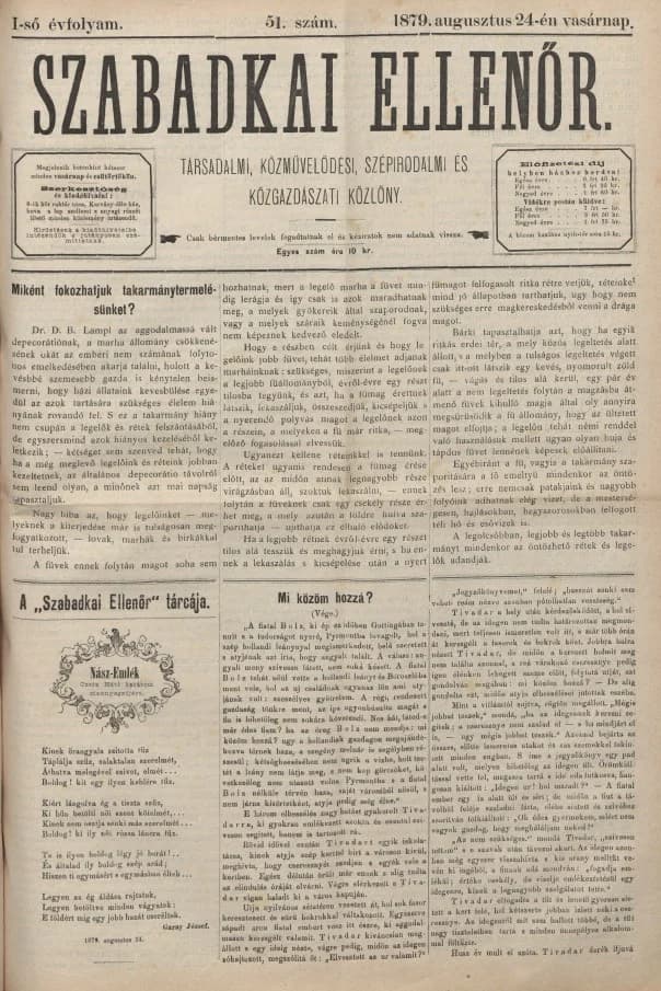 Szabadkai Ellenőr, 1. évf. 1879. augusztus 24. 51. sz.