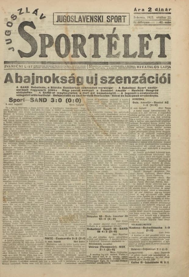 Jugoszláv sportélet, 2. évf. 1923. október 22. 42. sz.