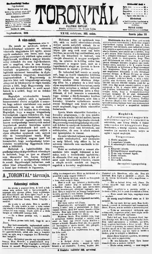 Torontál, 27. évf. 1898. július 20. 163. sz.