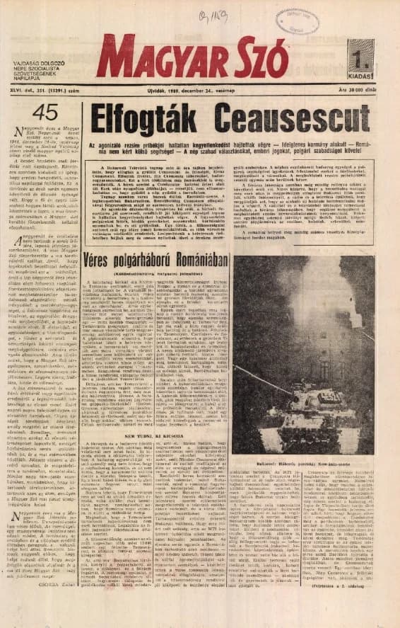 Magyar Szó, 46. évf. 1989. december 24. 351. sz. 1–32. oldal
