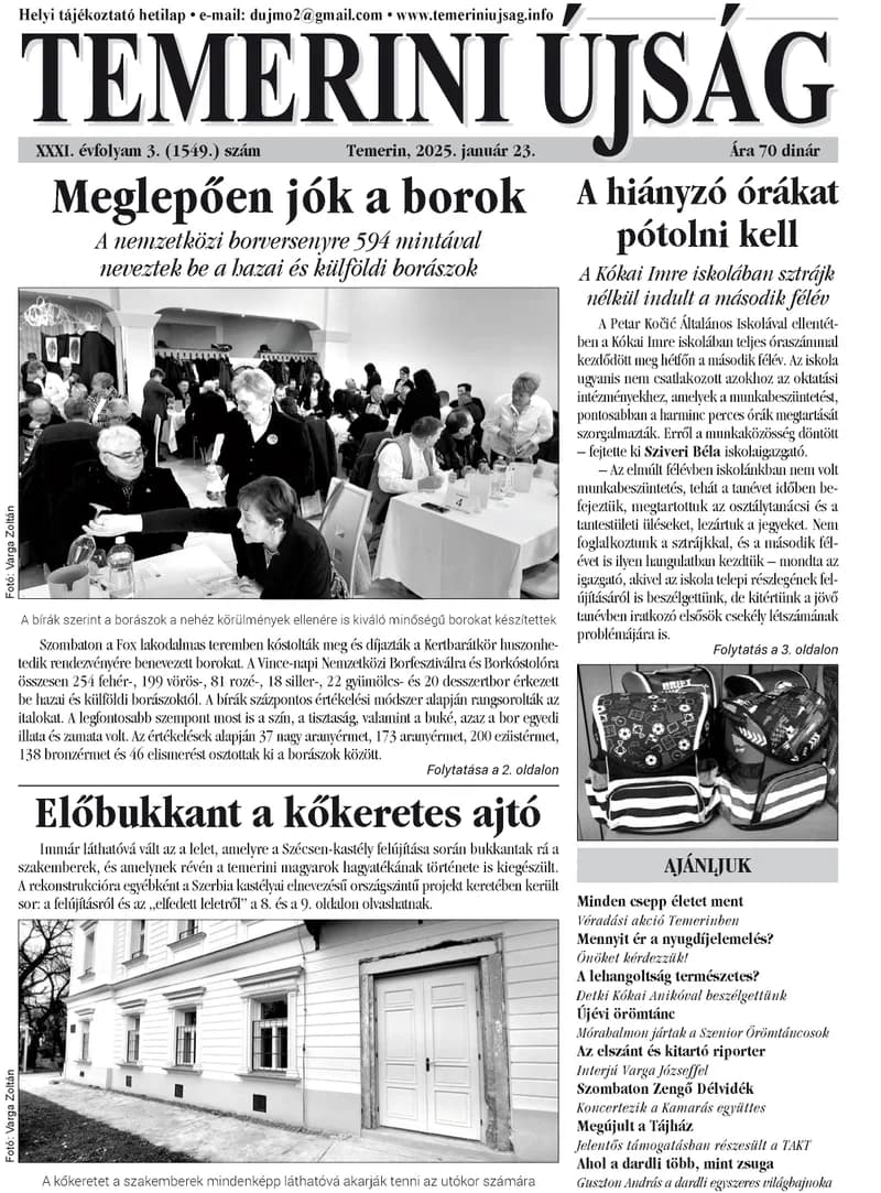 Temerini Újság, 31. évf. 2025. január 23. 3. sz.