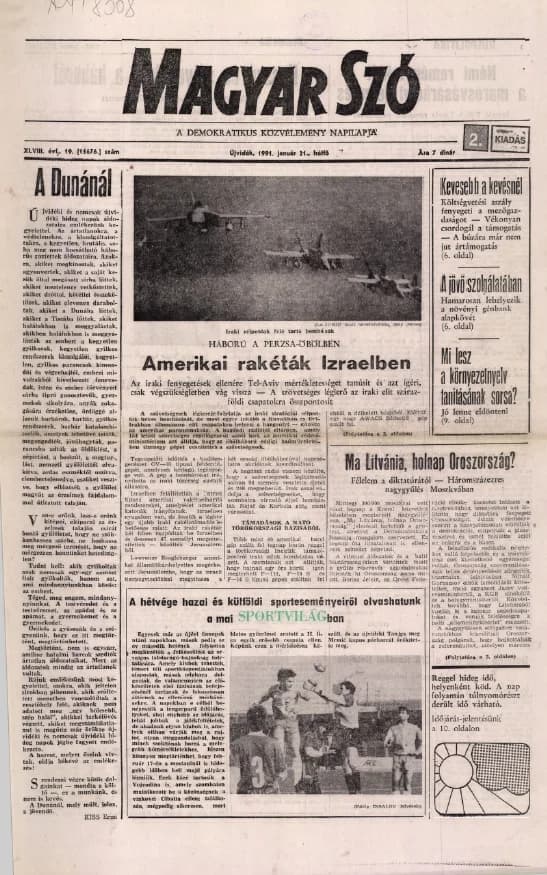 Magyar Szó, 48. évf. 1991. január 21. 19. sz. 1–20. oldal