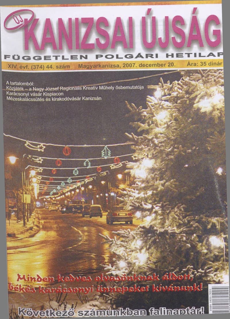 Új Kanizsai Újság, 14. évf. 2007. december 20. 44. sz.