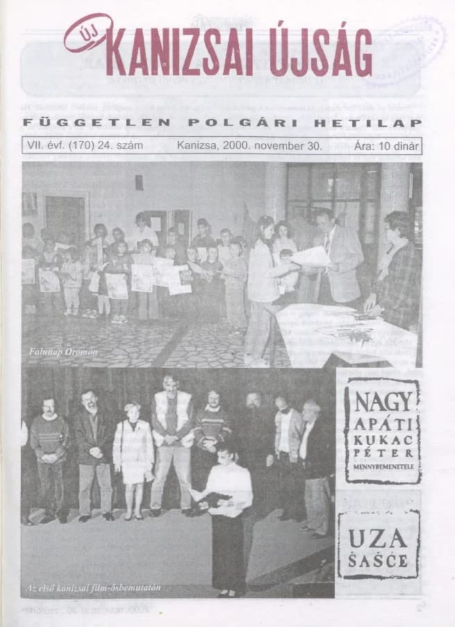 Új Kanizsai Újság, 7. évf. 2000. november 30. 24. sz.