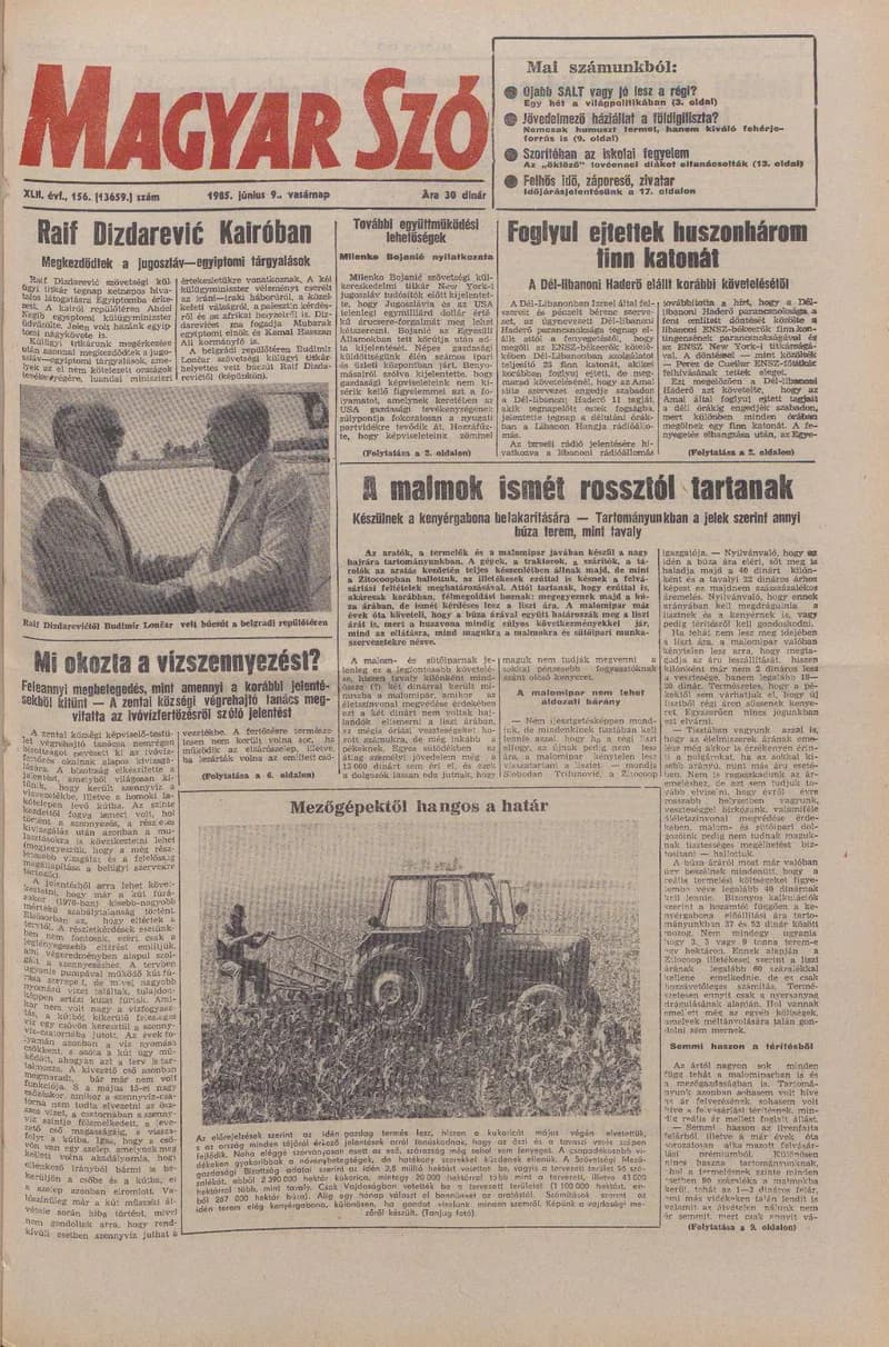 Magyar Szó, 42. évf. 1985. június 9. 156. sz. 1–32. oldal