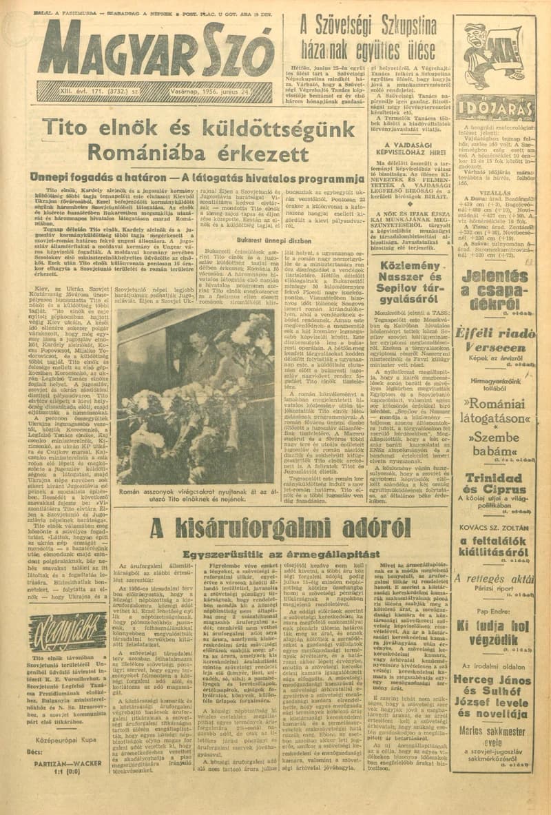 Magyar Szó, 13. évf. 1956. június 24. 171. sz. 1–8. oldal