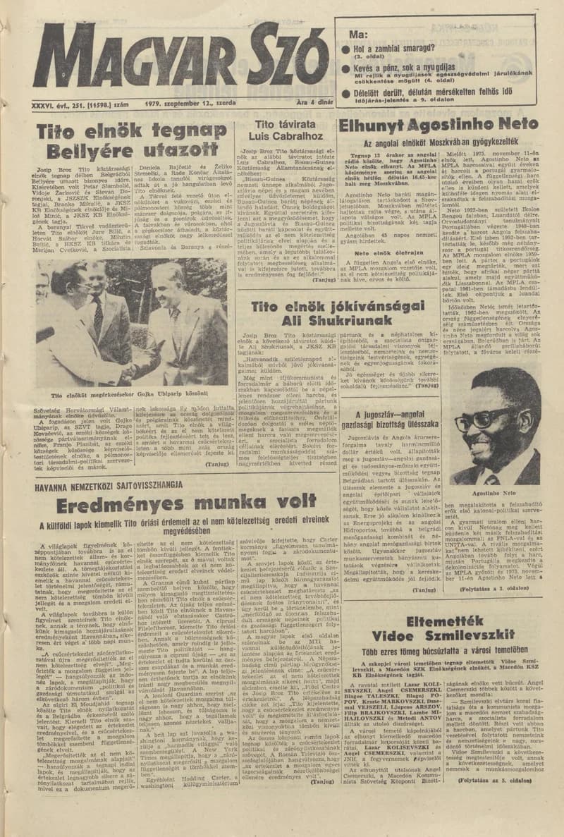 Magyar Szó, 36. évf. 1979. szeptember 12. 251. sz. 1–20. oldal