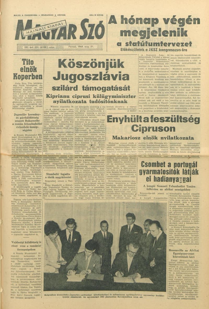 Magyar Szó, 21. évf. 1964. augusztus 21. 231. sz. 1–12. oldal