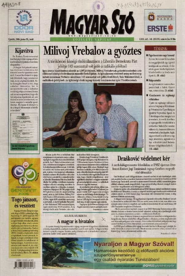 Magyar Szó, 63. évf. 2006. június 20. 140. sz. 1–20. oldal