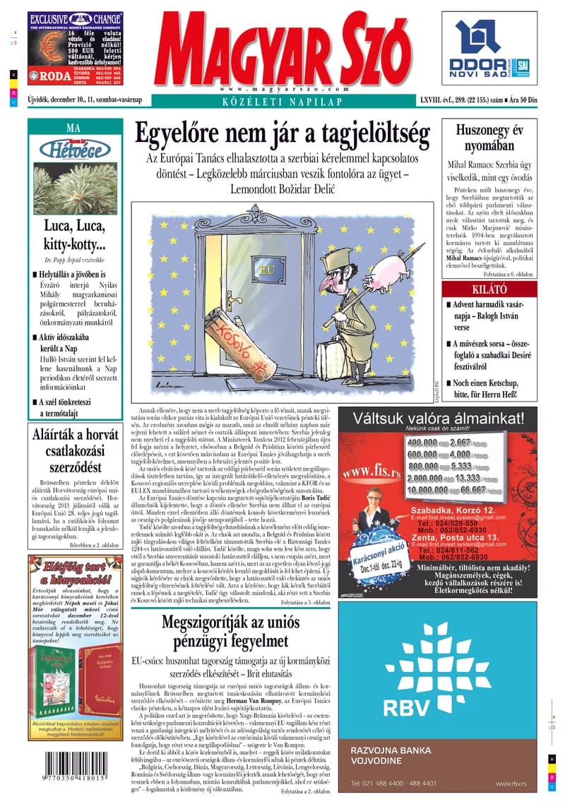 Magyar Szó, 68. évf. 2011. december 10. – 11. 289. sz. 1–48. oldal
