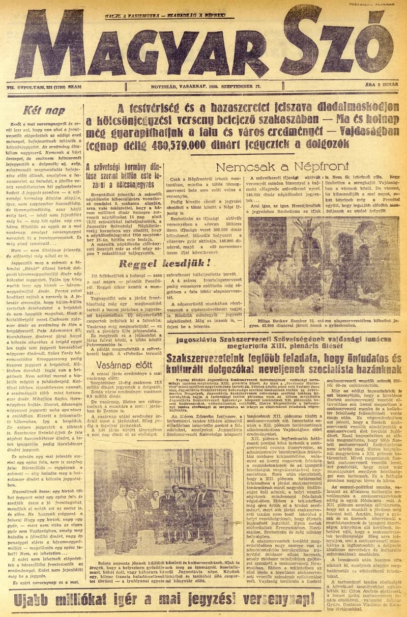 Magyar Szó, 7. évf. 1950. szeptember 17. 221. sz. 1–4. oldal
