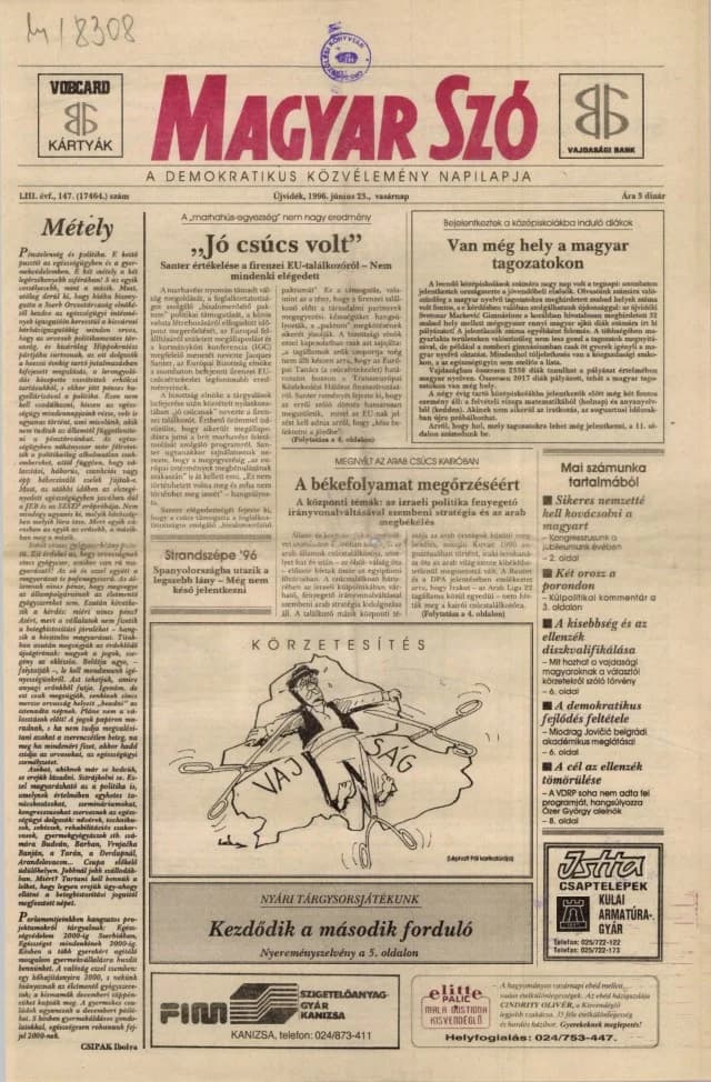 Magyar Szó, 53. évf. 1996. június 23. 147. sz. 1–24. oldal