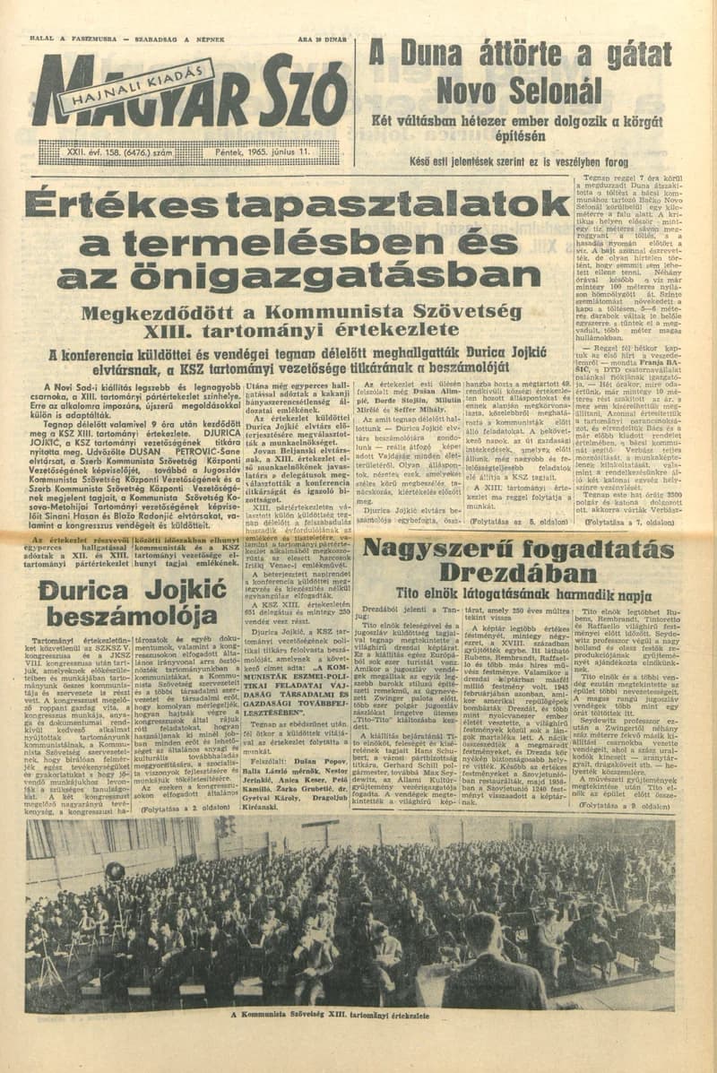 Magyar Szó, 22. évf. 1965. június 11. 158. sz. 1–20. oldal