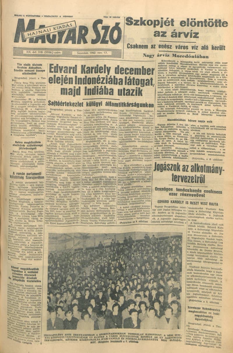 Magyar Szó, 19. évf. 1962. november 17. 318. sz. 1–12. oldal