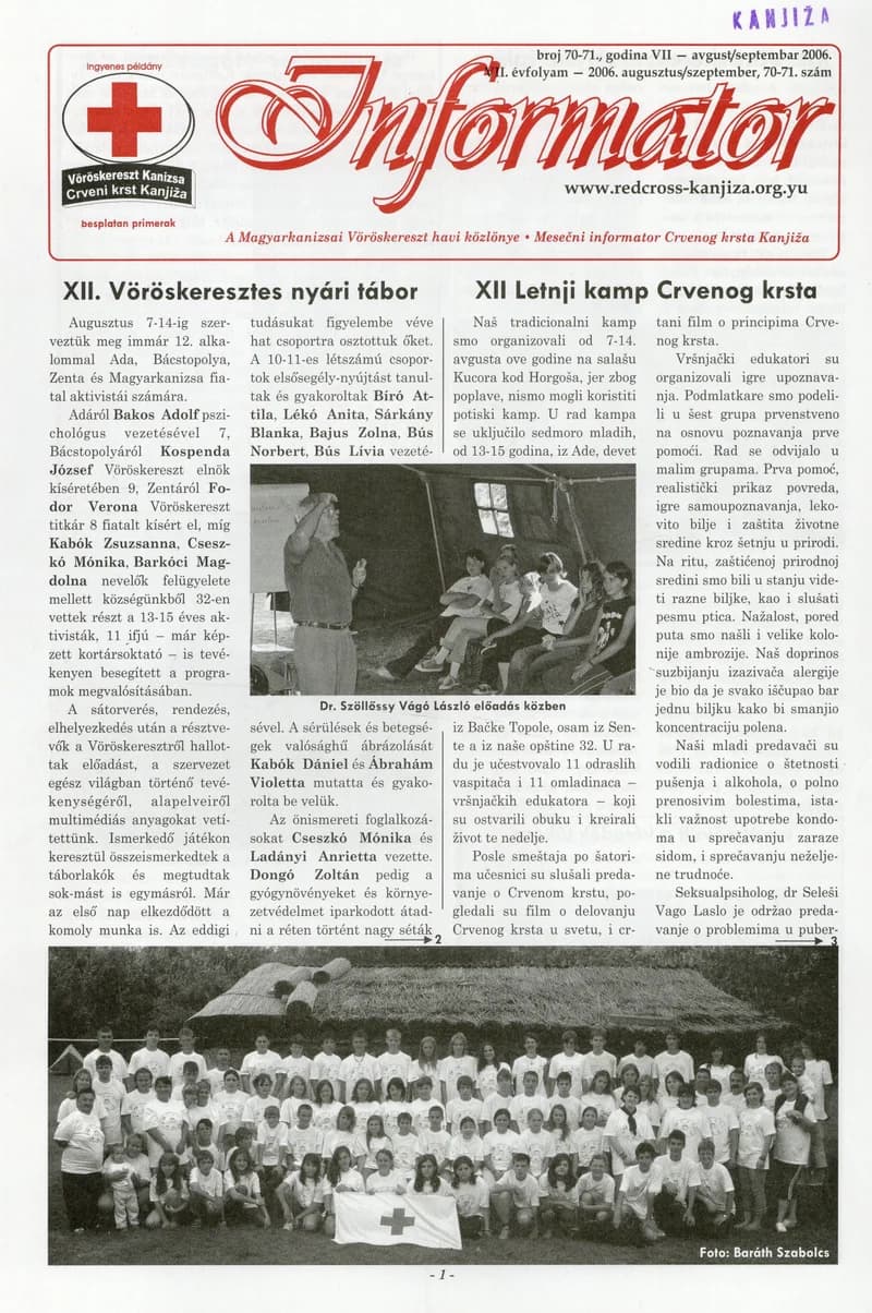 Informator, 7. évf. 2006. augusztus 1. – szeptember 1. 70–71. sz.