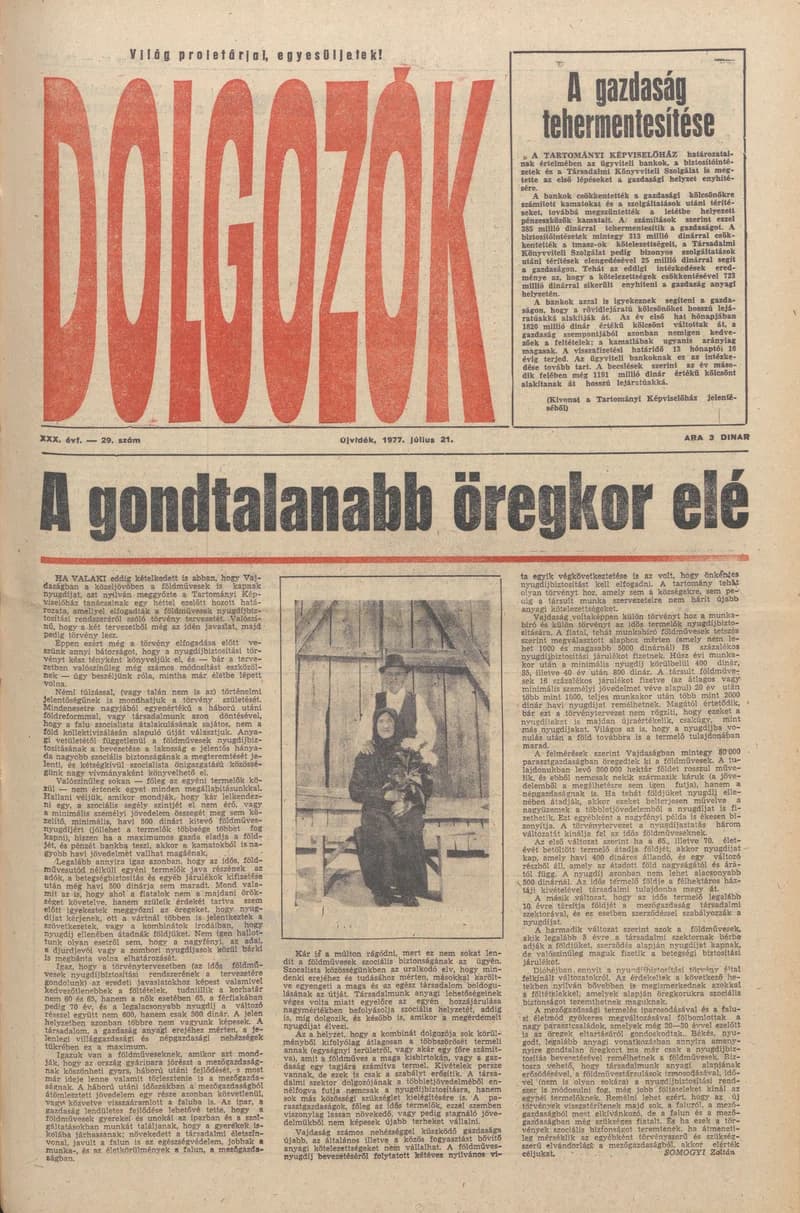 Dolgozók, 31. évf. 1977. július 21. 29. sz.