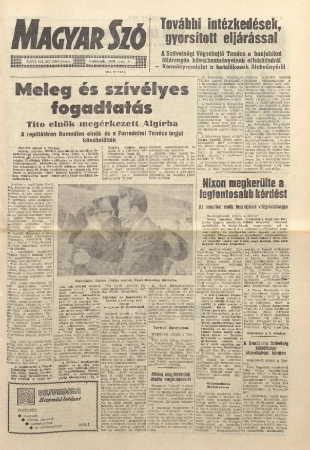 Magyar Szó, 26. évf. 1969. november 6. 307. sz. 1–20. oldal