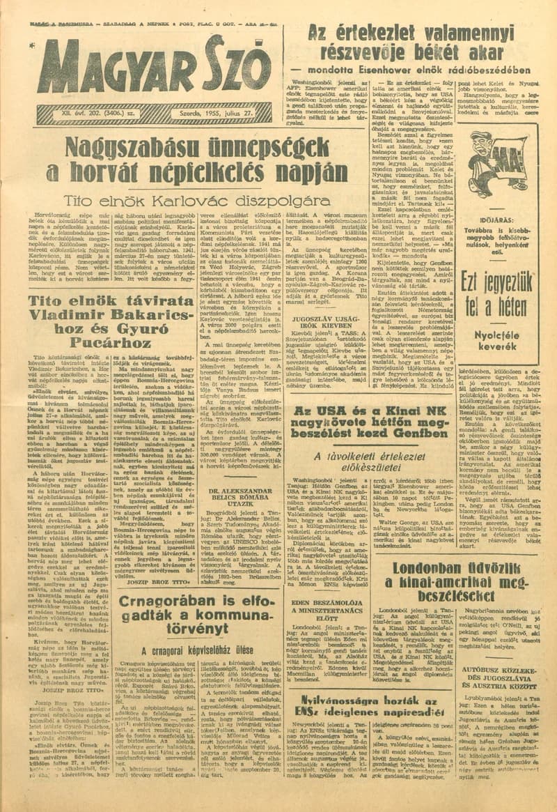 Magyar Szó, 12. évf. 1955. július 27. 202. sz. 1–8. oldal