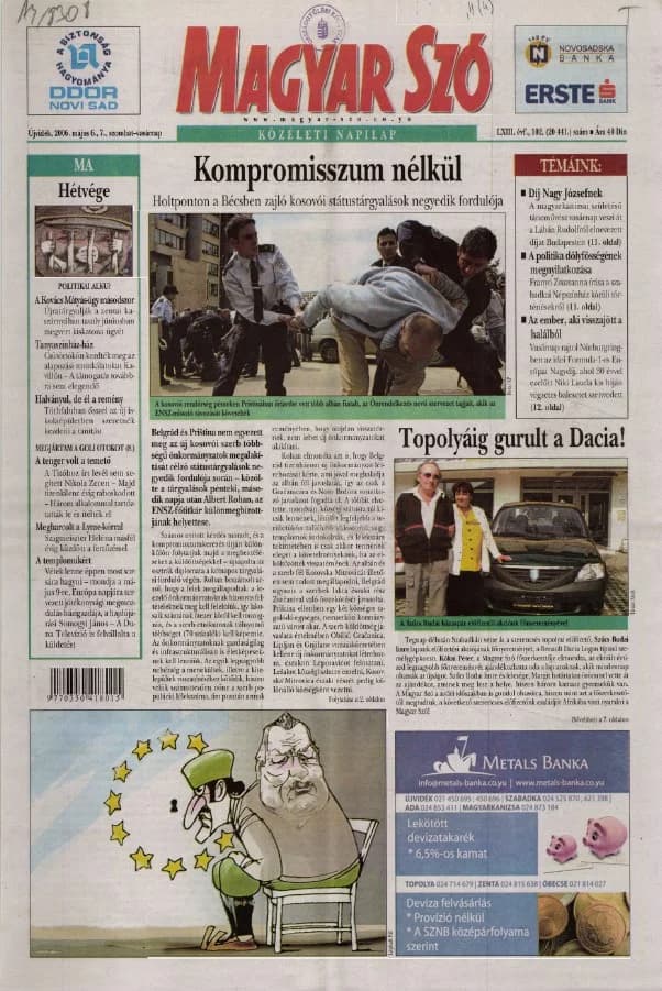 Magyar Szó, 63. évf. 2006. május 6. – 7. 102. sz. 1–28. oldal