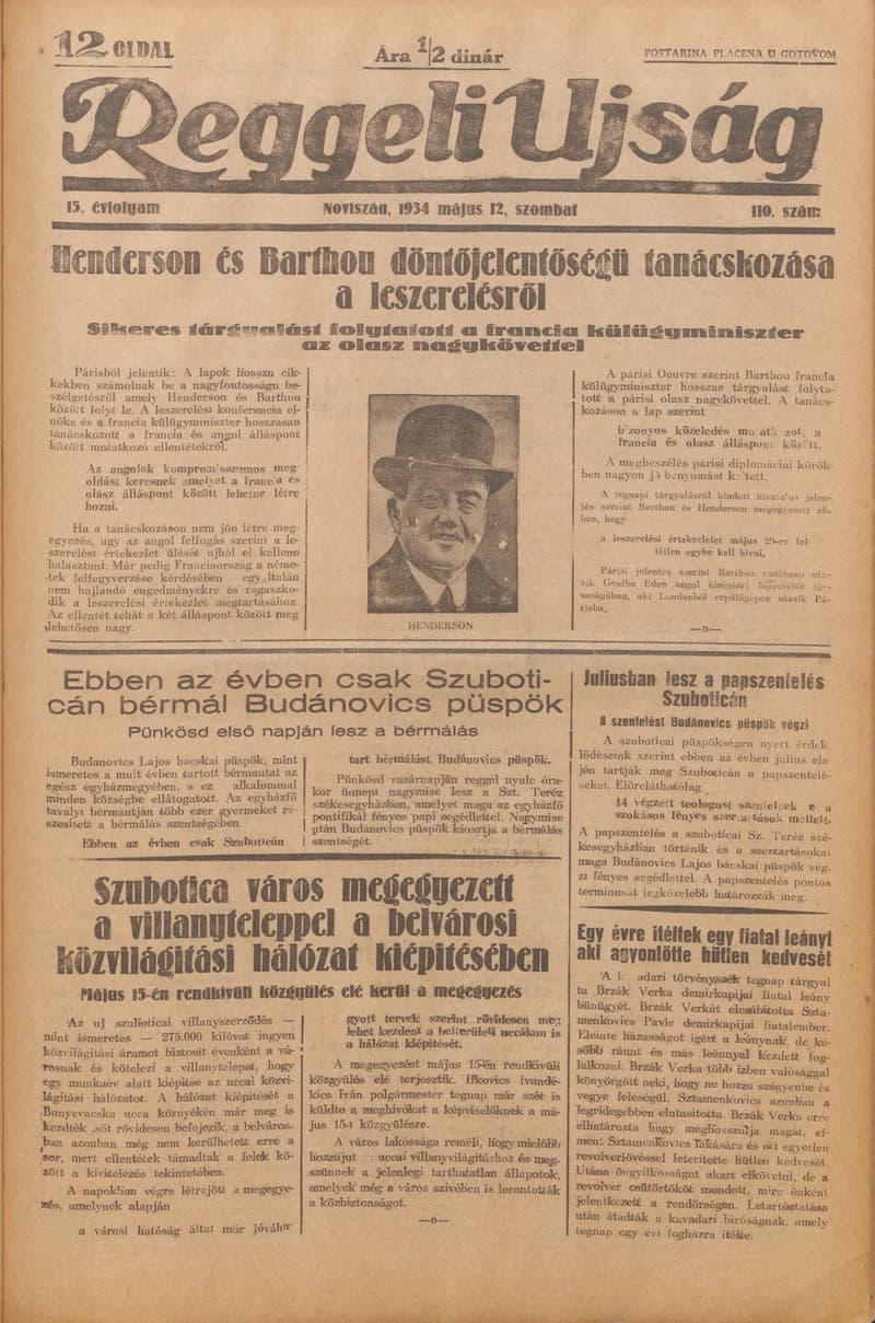 Reggeli Újság, 15. évf. 1934. május 12. 110. sz.