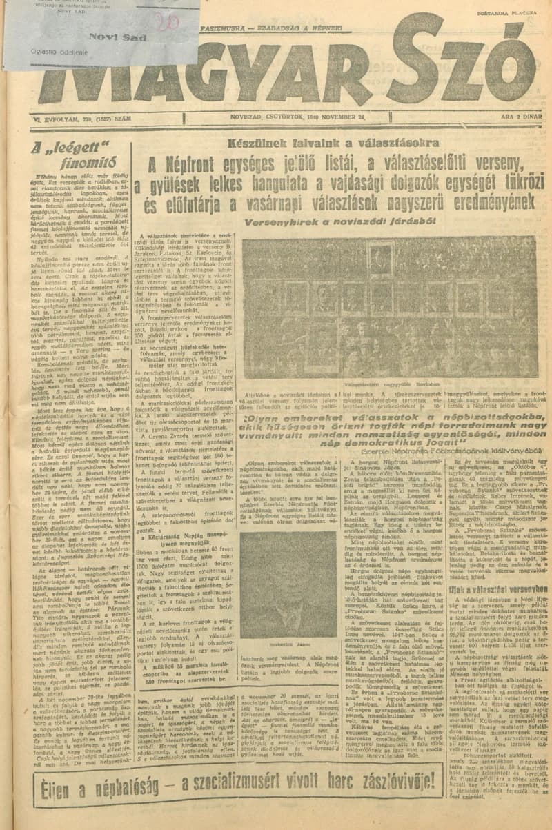 Magyar Szó, 6. évf. 1949. november 24. 279. sz. 1–4. oldal